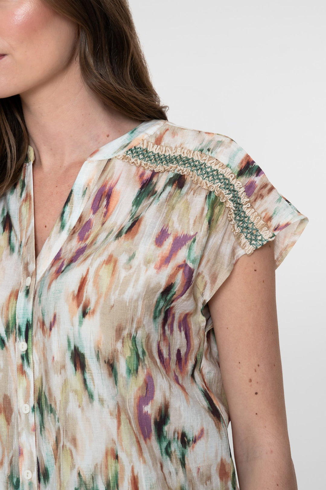 Geisha blouse ecru dessin – dames