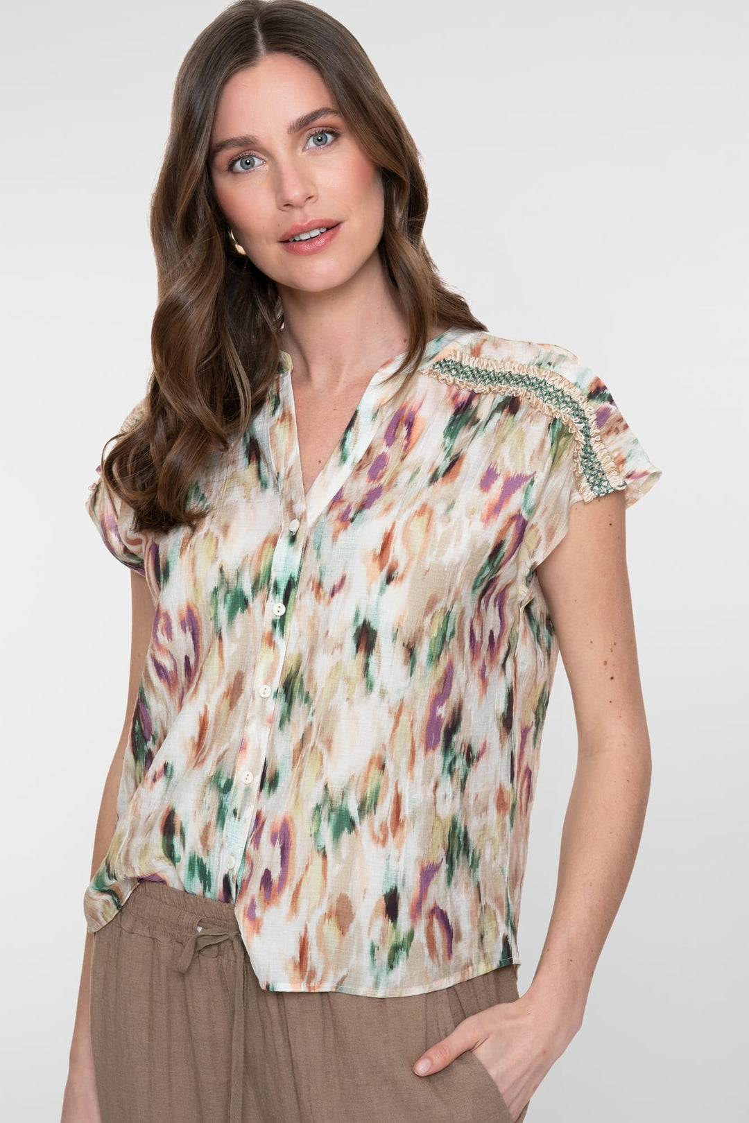 Geisha blouse ecru dessin – dames