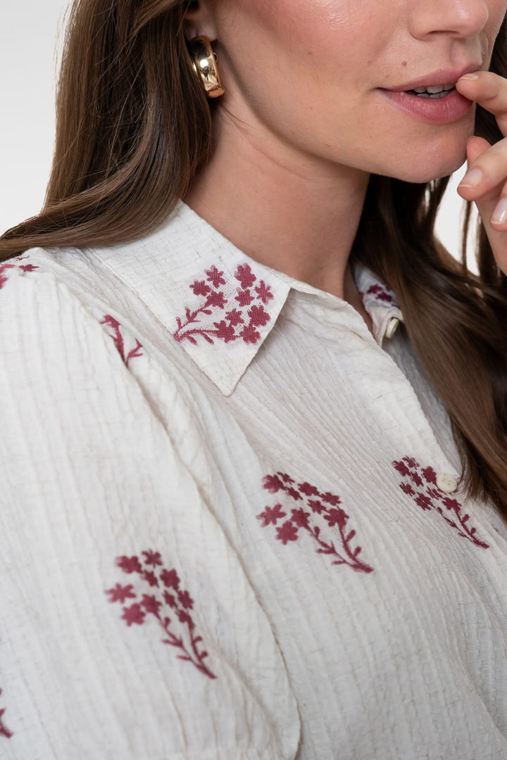 Geisha blouse 63458-20 wit dessin – dames