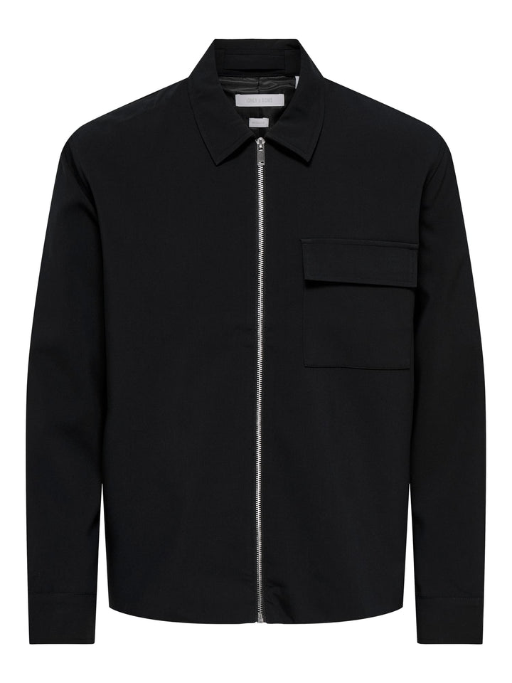 ONLY & SONS zwart overhemd l/m heren – stijlvol en comfortabel