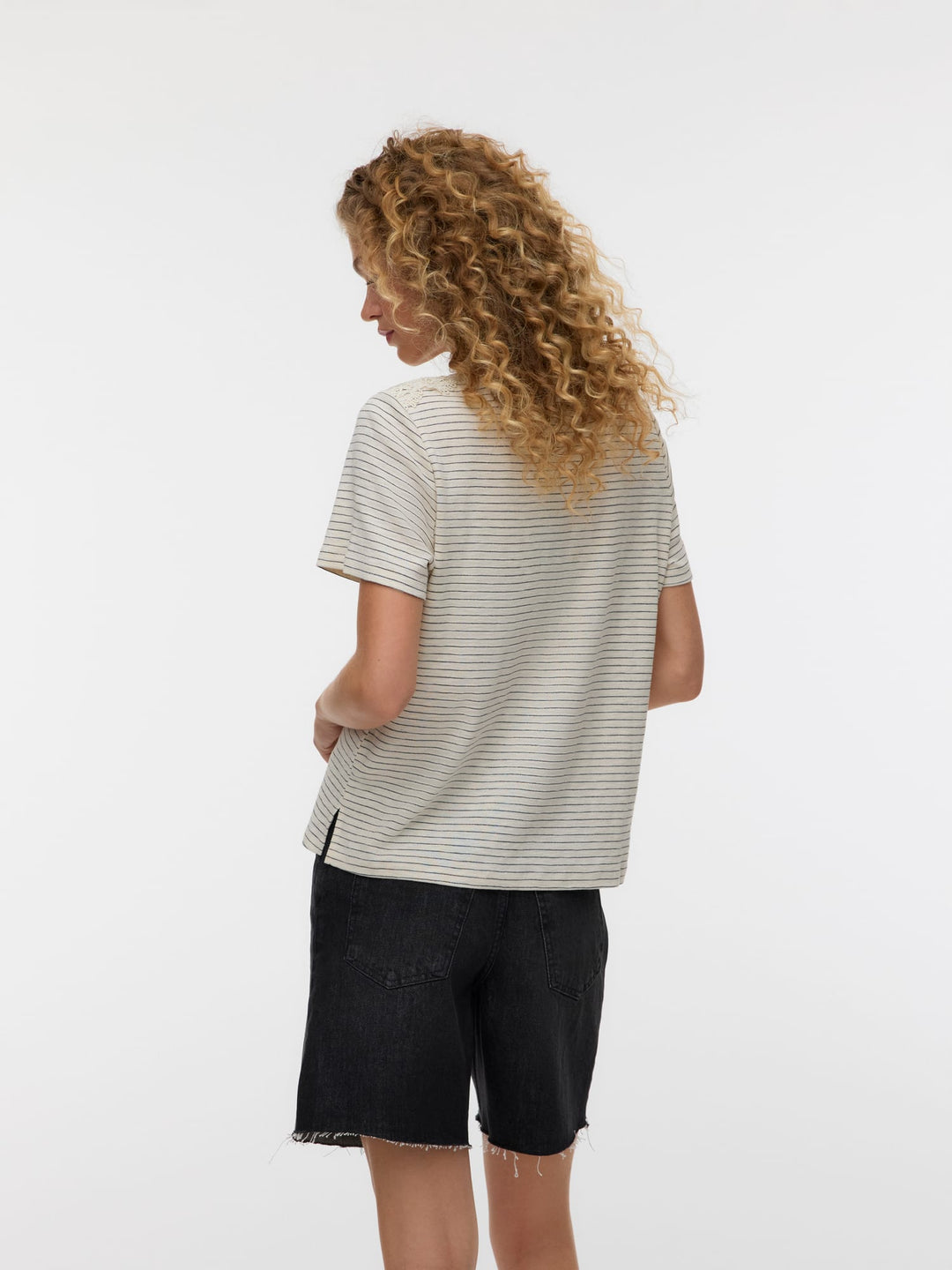 VERO MODA Karoline T-shirt dames ecru dessin