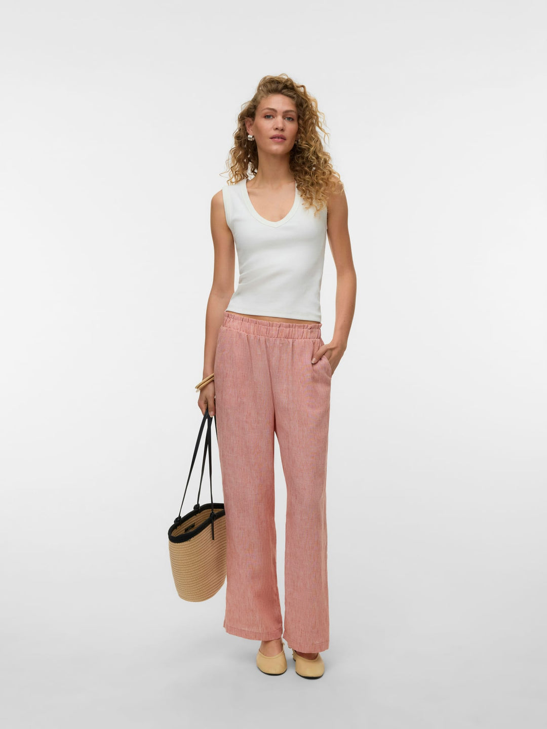 VERO MODA Charline lange broek oud roze – dames