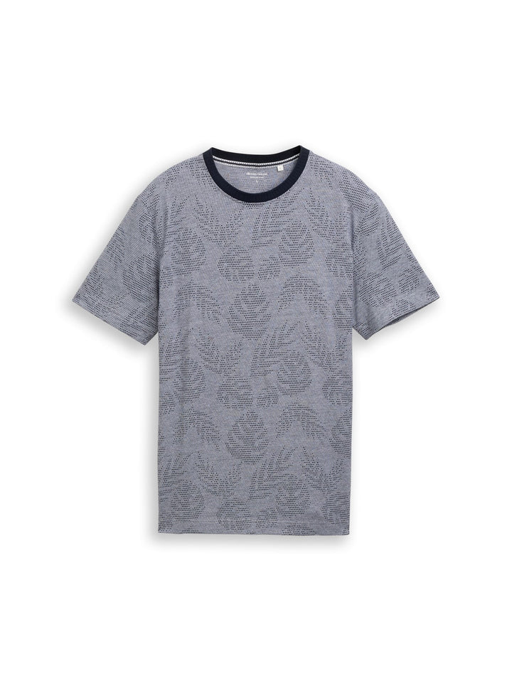 Tom Tailor jacquard T-shirt blauw dessin – heren