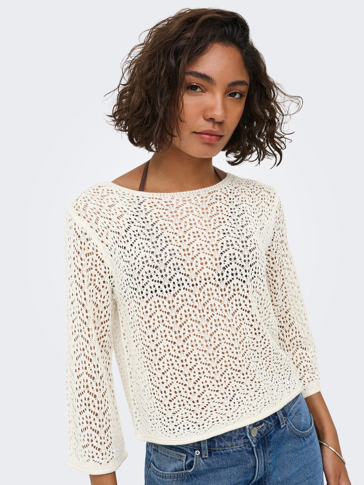 Jacqueline de Yong 15384301 Mika - dames trui off-white