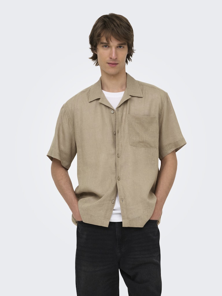 ONLY & SONS Laurence overhemd taupe – heren