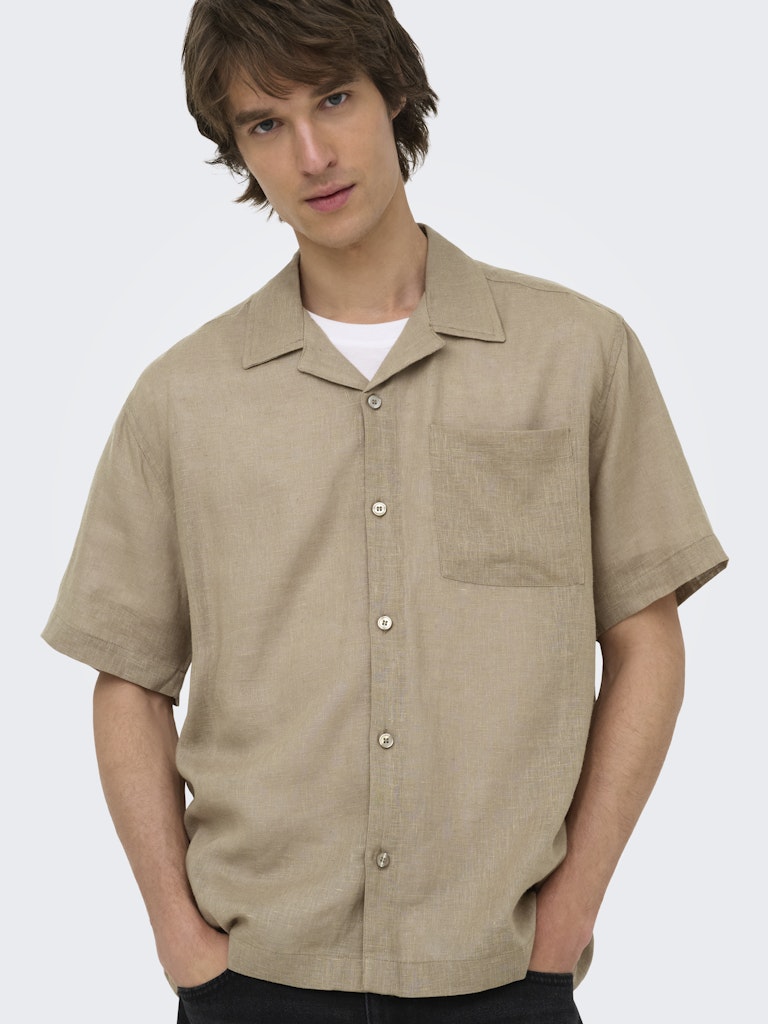 ONLY & SONS Laurence overhemd taupe – heren