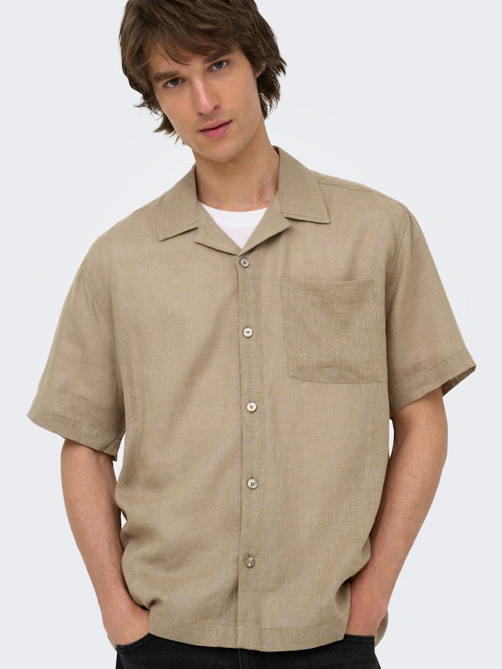 ONLY & SONS Laurence overhemd taupe – heren