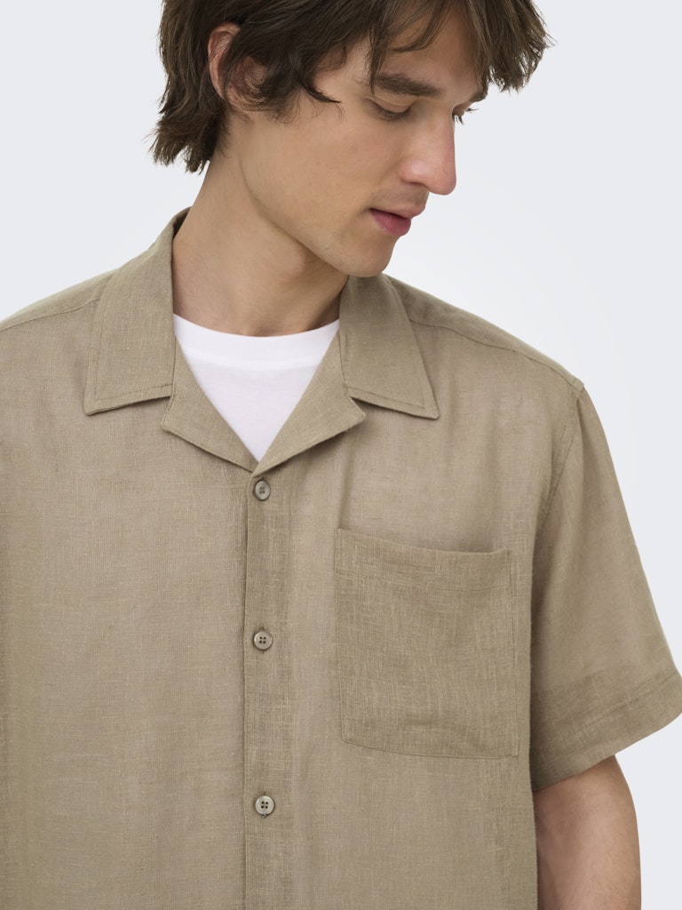 ONLY & SONS Laurence overhemd taupe – heren