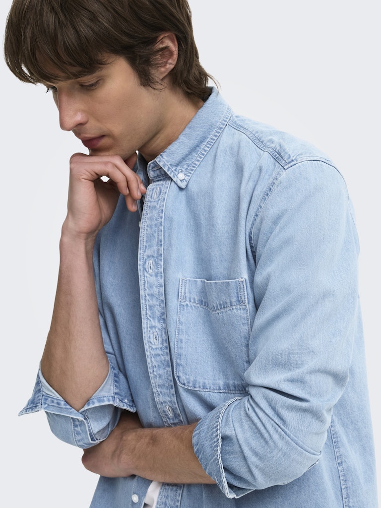 ONLY & SONS Orson denim overhemd – heren - Blue Denim