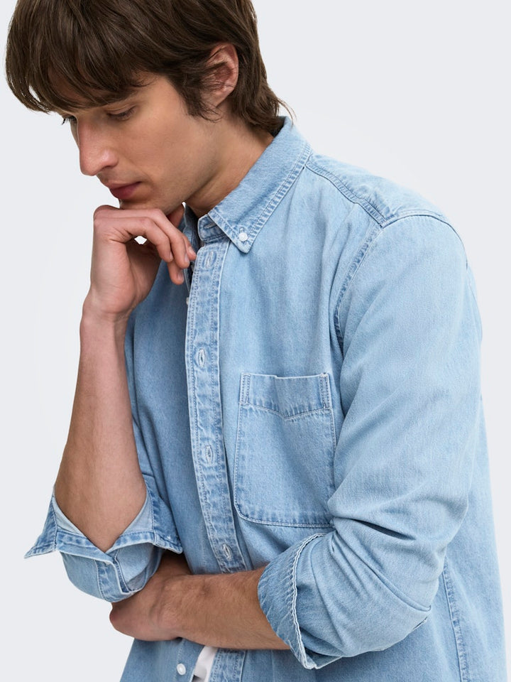 ONLY & SONS Orson denim overhemd – heren - Blue Denim
