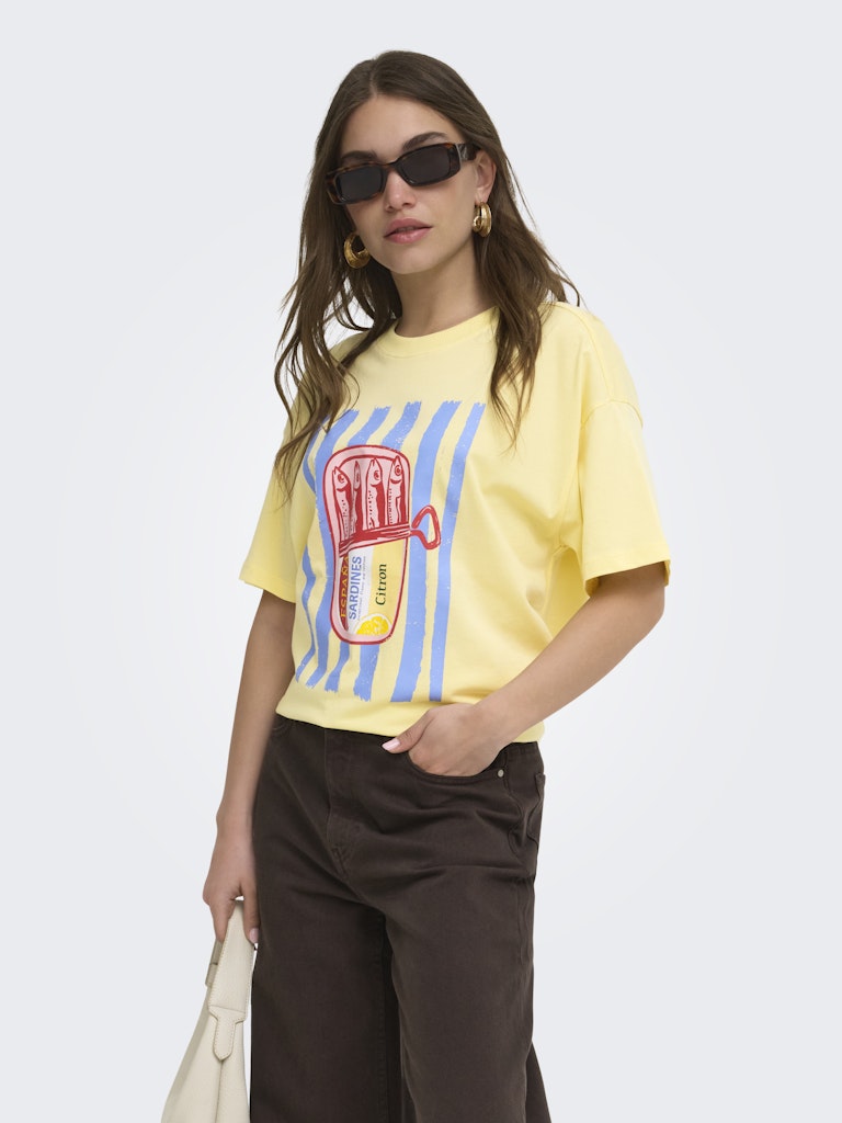 Only ONLVIVVI S/S Lovely Top geel – dames T-shirt