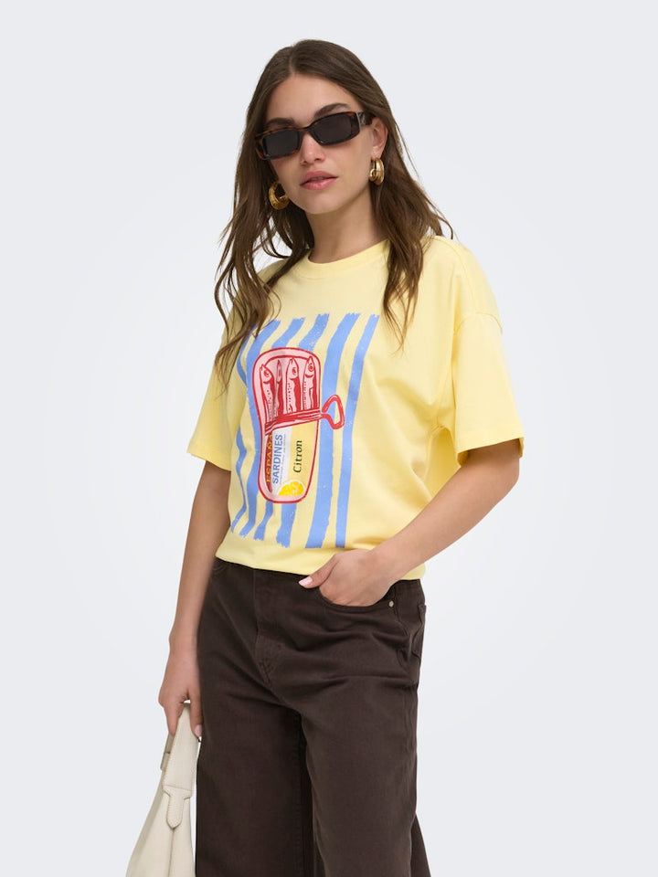 Only ONLVIVVI S/S Lovely Top geel – dames T-shirt