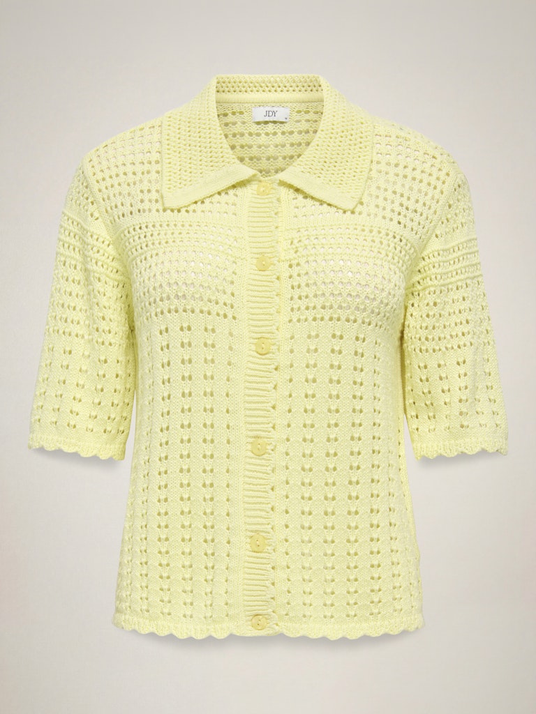 Jacqueline de Yong Robin vest gebreid dames - geel