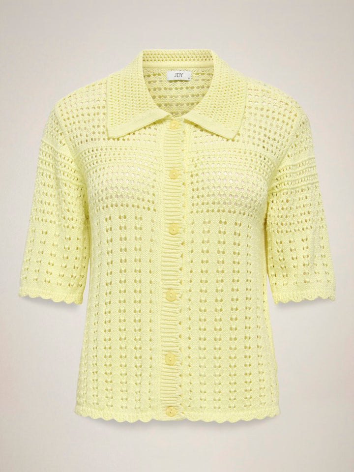 Jacqueline de Yong Robin vest gebreid dames - geel