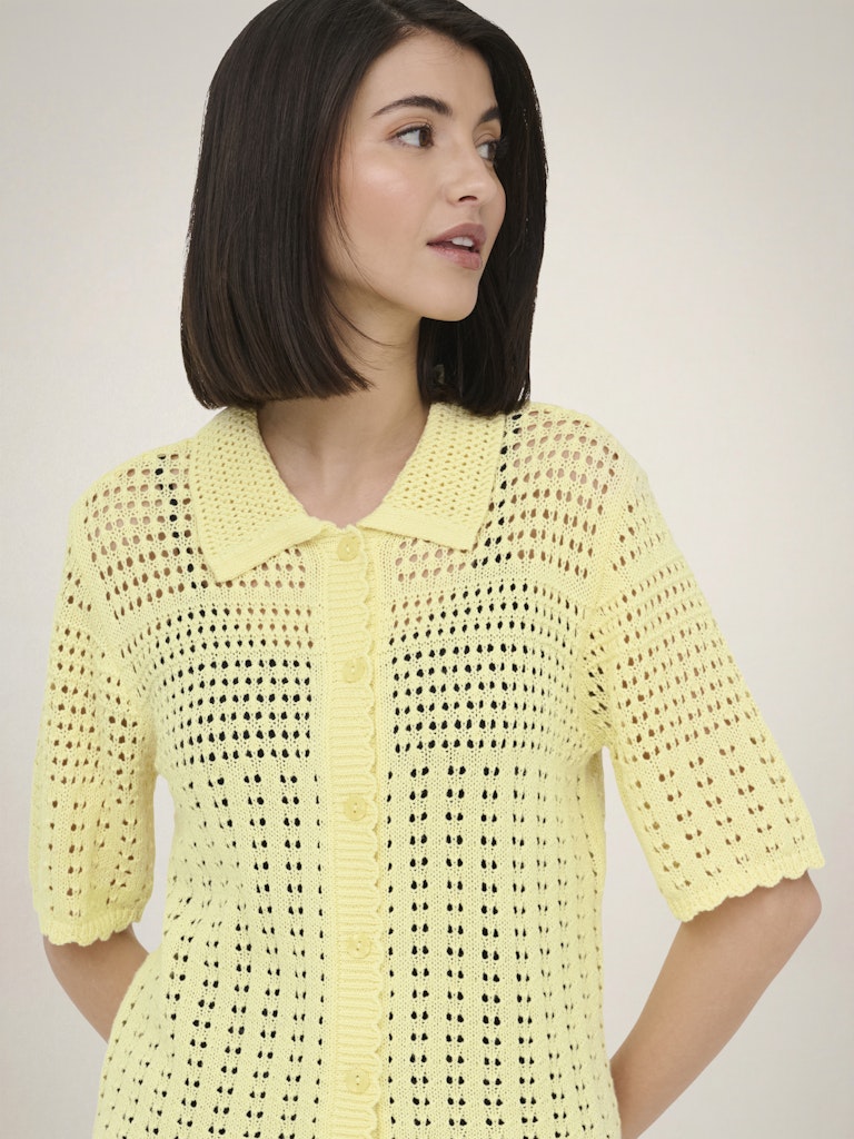Jacqueline de Yong Robin vest gebreid dames - geel