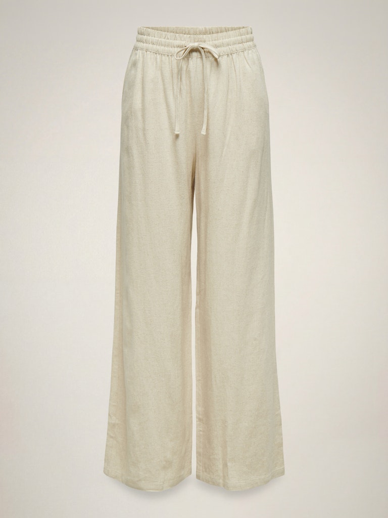 Jacqueline de Yong JDYSAY HW LINEN WIDE PANT – damesbroek - Zand - L32