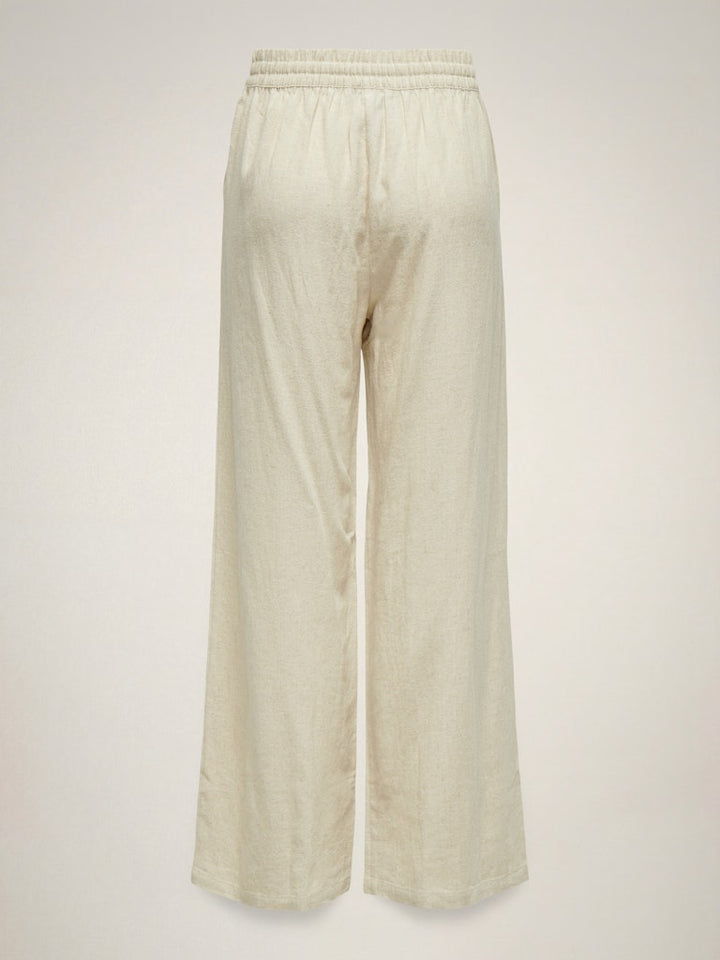 Jacqueline de Yong JDYSAY HW LINEN WIDE PANT – damesbroek - Zand - L32