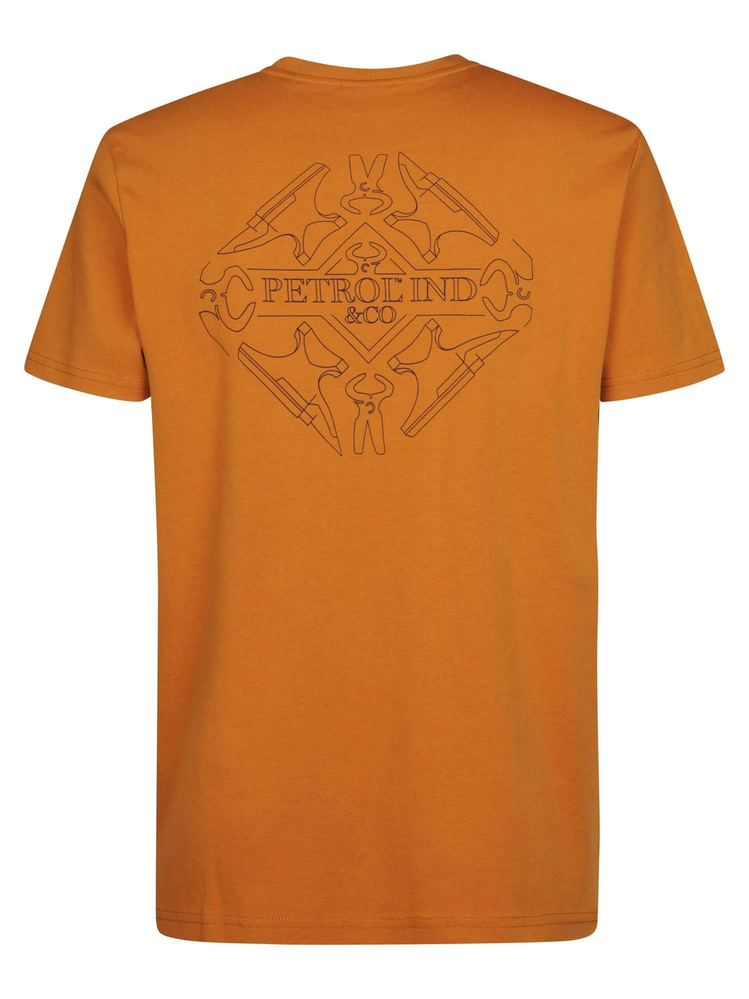 Petrol men M-3060-TSR618 overhemd l/m ecru dessin - Oranje