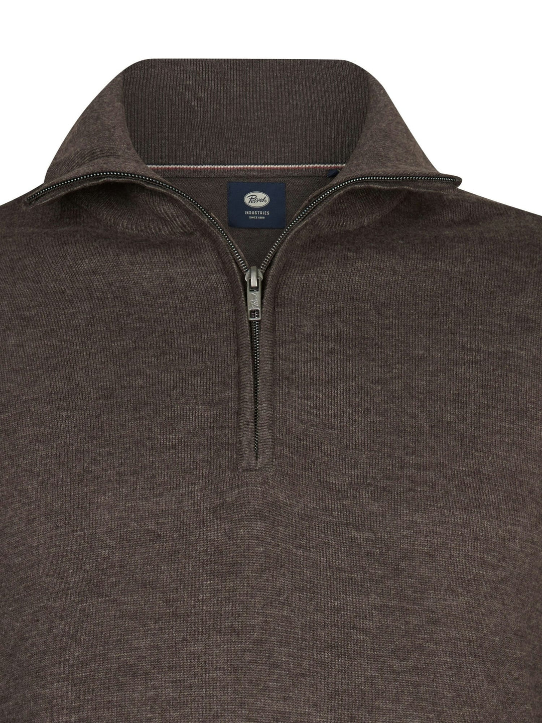 Petrol men M-ROS-KWC202 polo k/m bruin dessin – heren