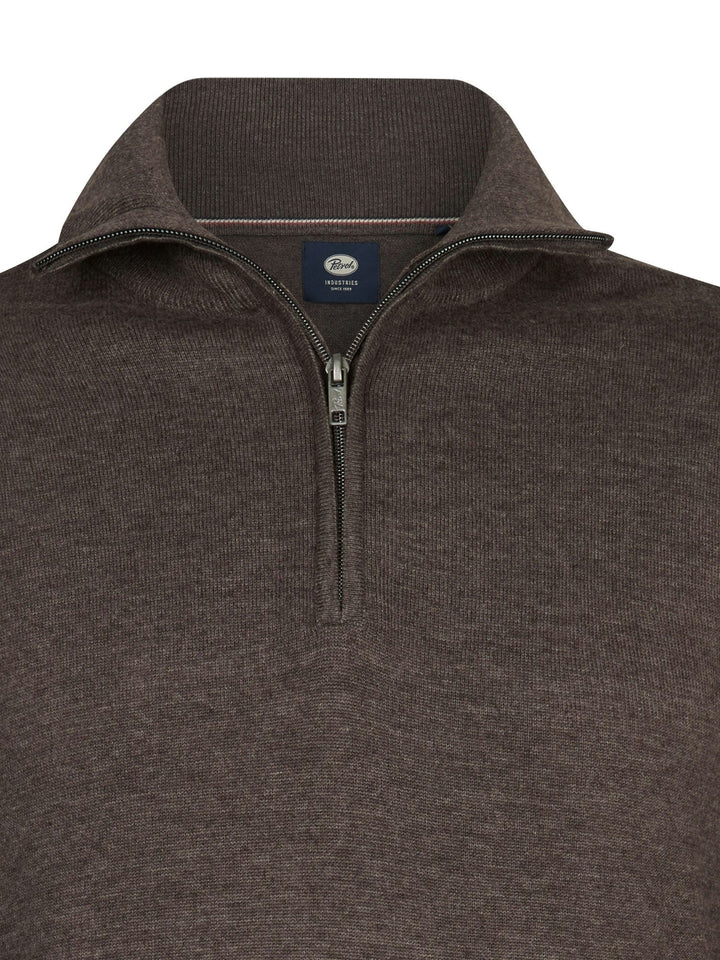 Petrol men M-ROS-KWC202 polo k/m bruin dessin – heren