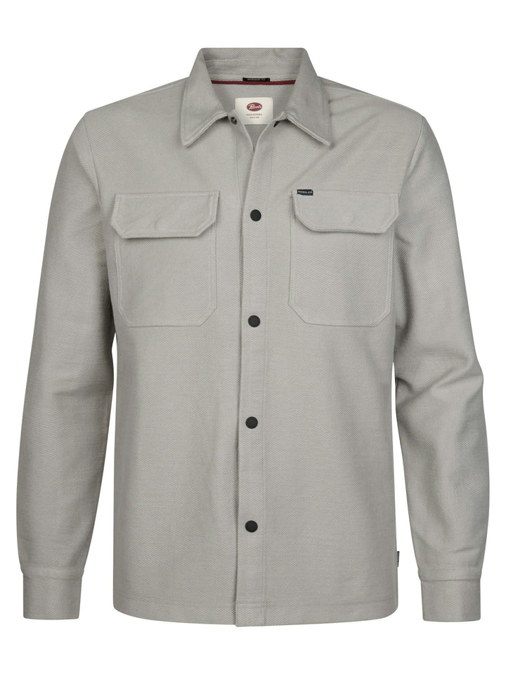 Petrol men M-3060-SIL423 overhemd l/m heren lichtgrijs