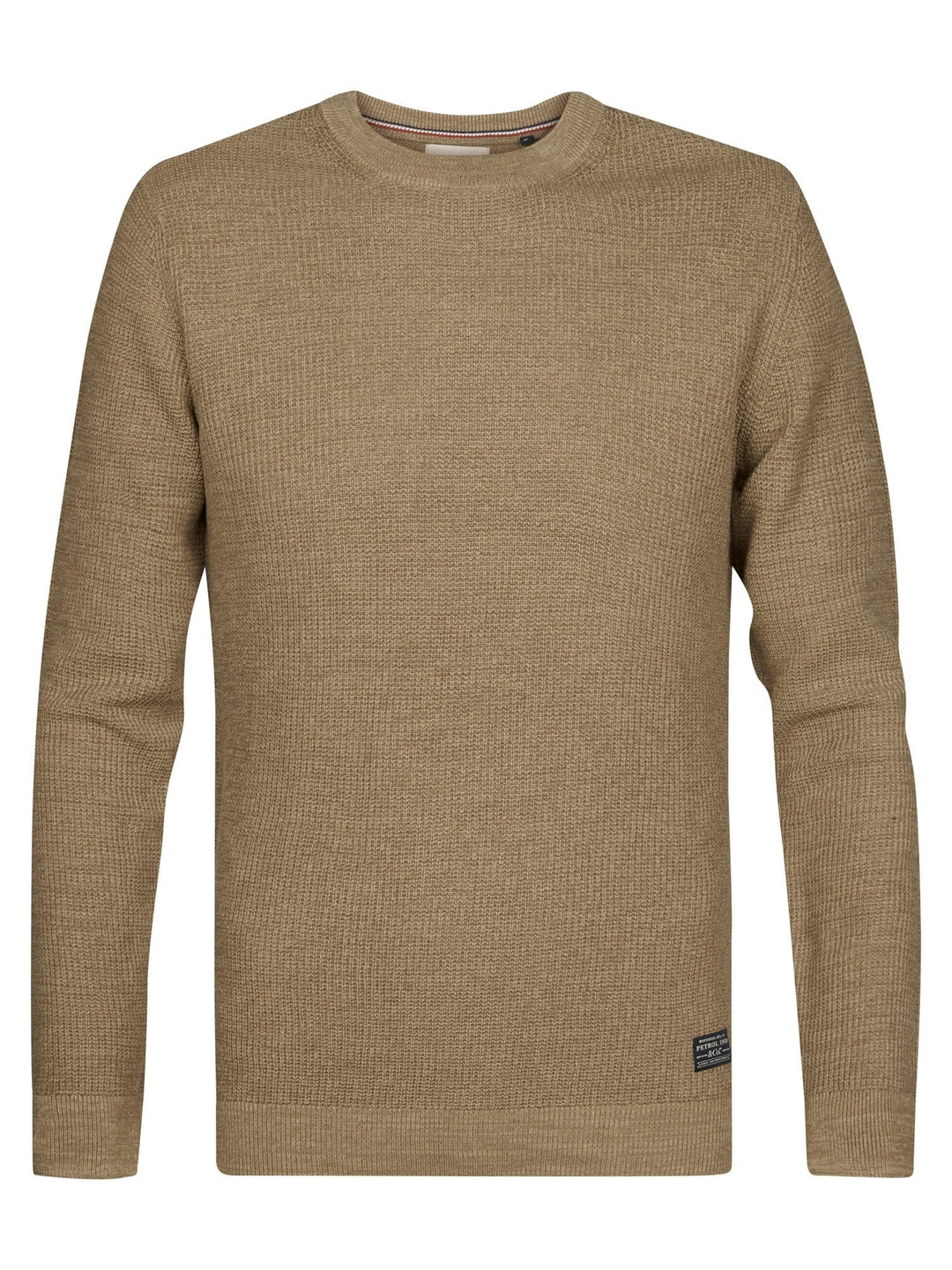 Petrol men M-3060-KWR225 polo k/m heren bruin dessin - Licht Bruin