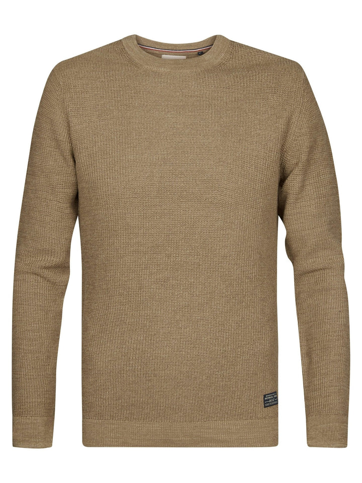 Petrol men M-3060-KWR225 polo k/m heren bruin dessin - Licht Bruin