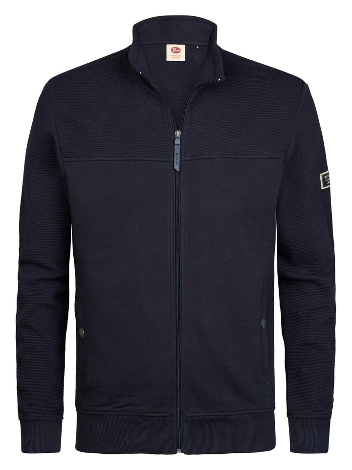 Petrol men M-3060-SWC314 vest sweat heren navy