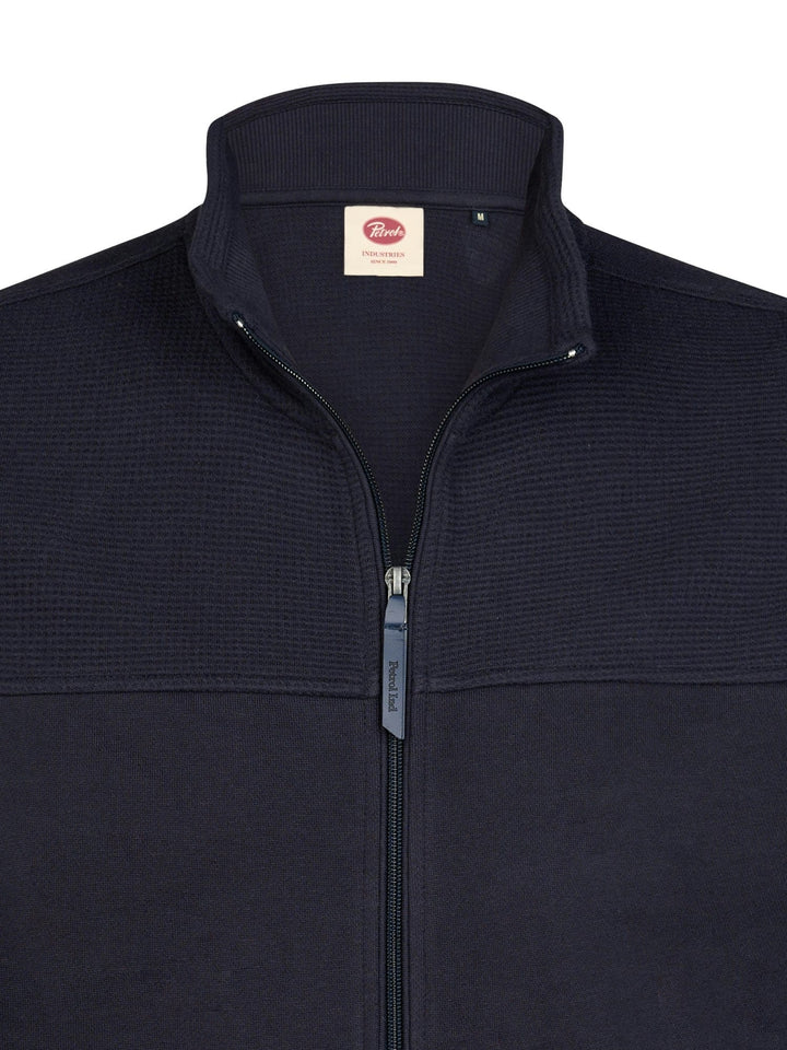 Petrol men M-3060-SWC314 vest sweat heren navy
