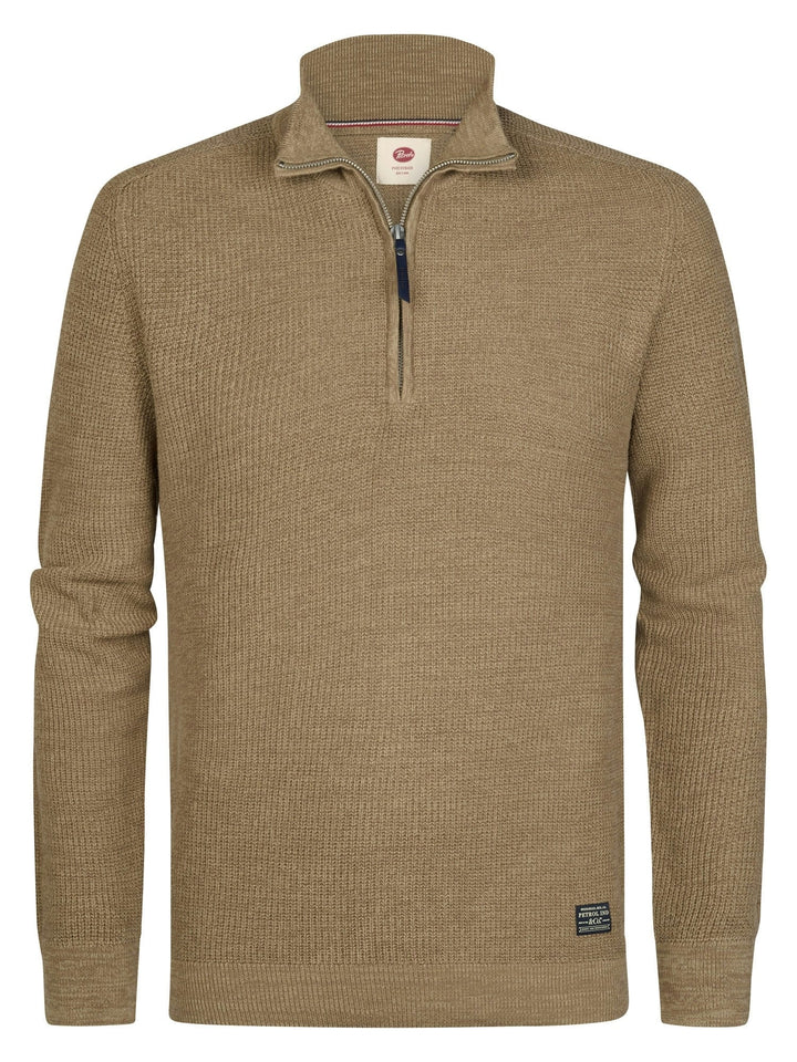 Petrol men M-3060-KWC227 polo k/m heren bruin dessin - Camel