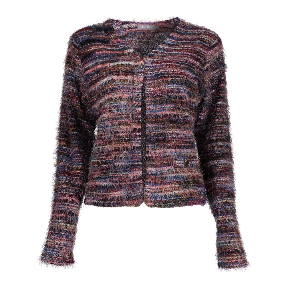 Geisha 64500-10 vest gebreid dames rood dessin
