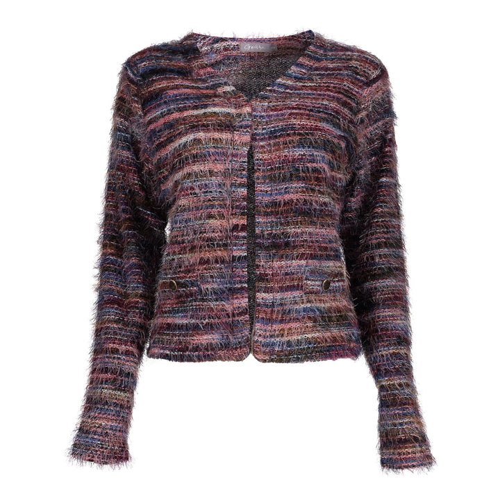 Geisha 64500-10 vest gebreid dames rood dessin