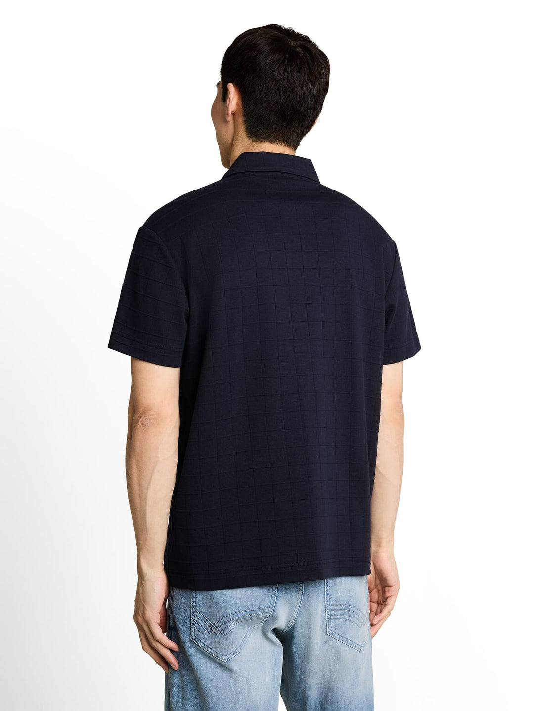 Tom Tailor polo k/m heren navy – jacquard