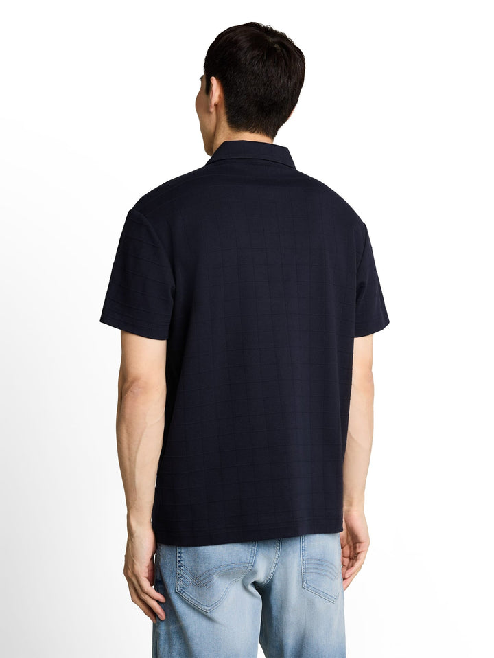 Tom Tailor polo k/m heren navy – jacquard