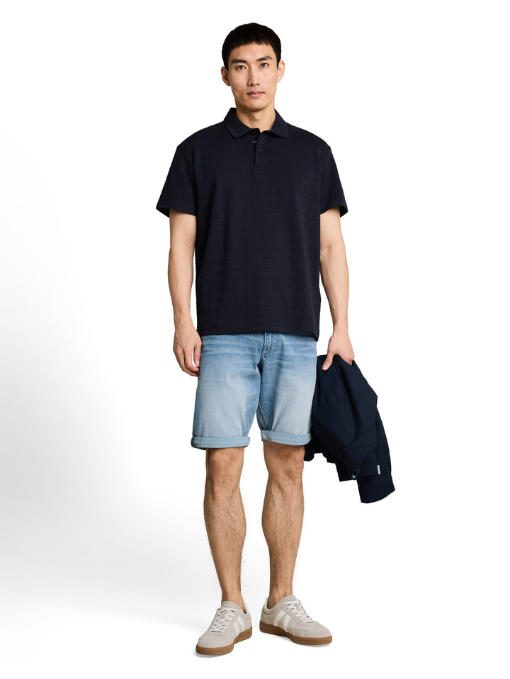 Tom Tailor polo k/m heren navy – jacquard