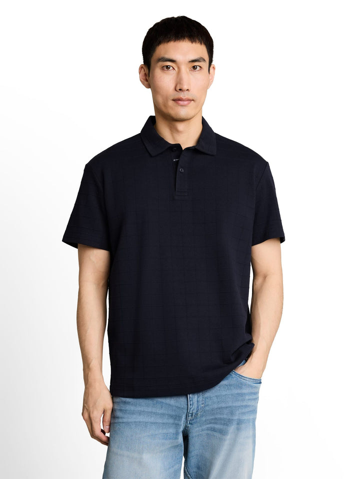Tom Tailor polo k/m heren navy – jacquard