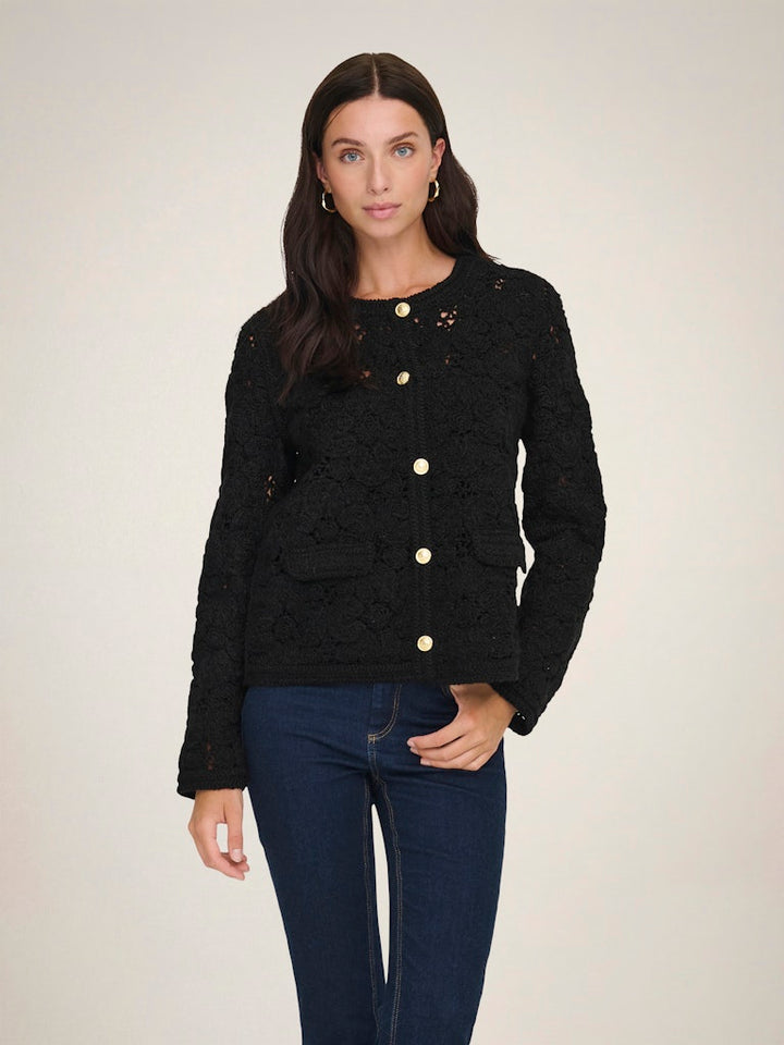 Jacqueline de Yong 15364952 Emilie vest gebreid zwart