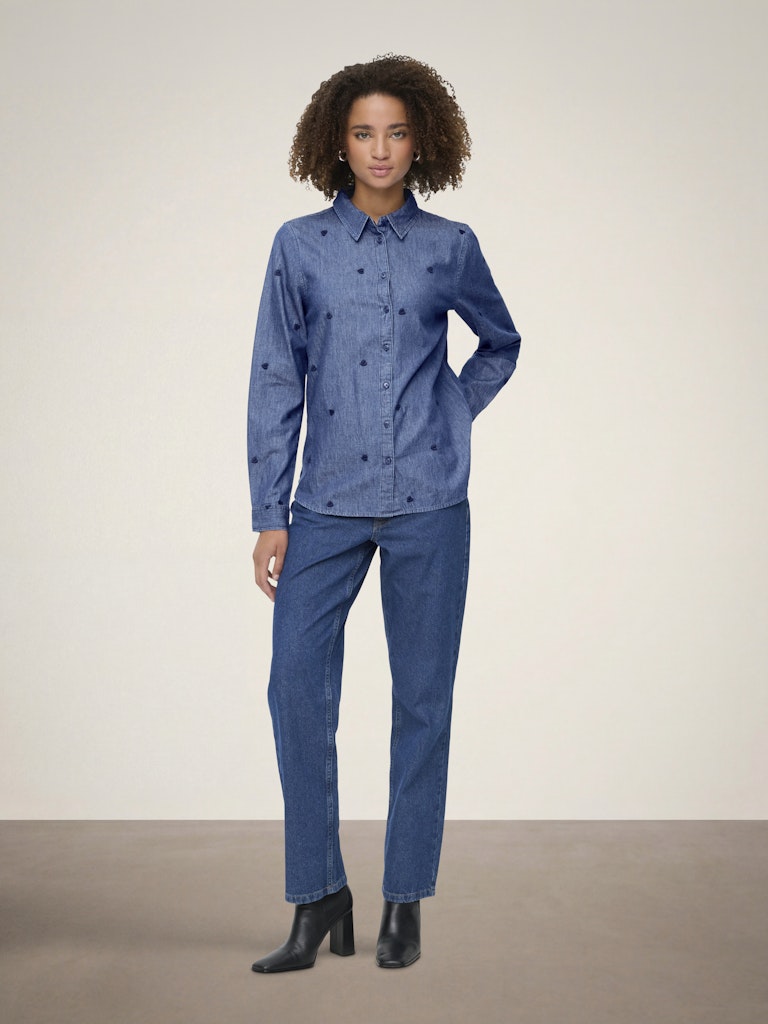 Jacqueline de Yong 15363999 love blouse l/m denim blue denim