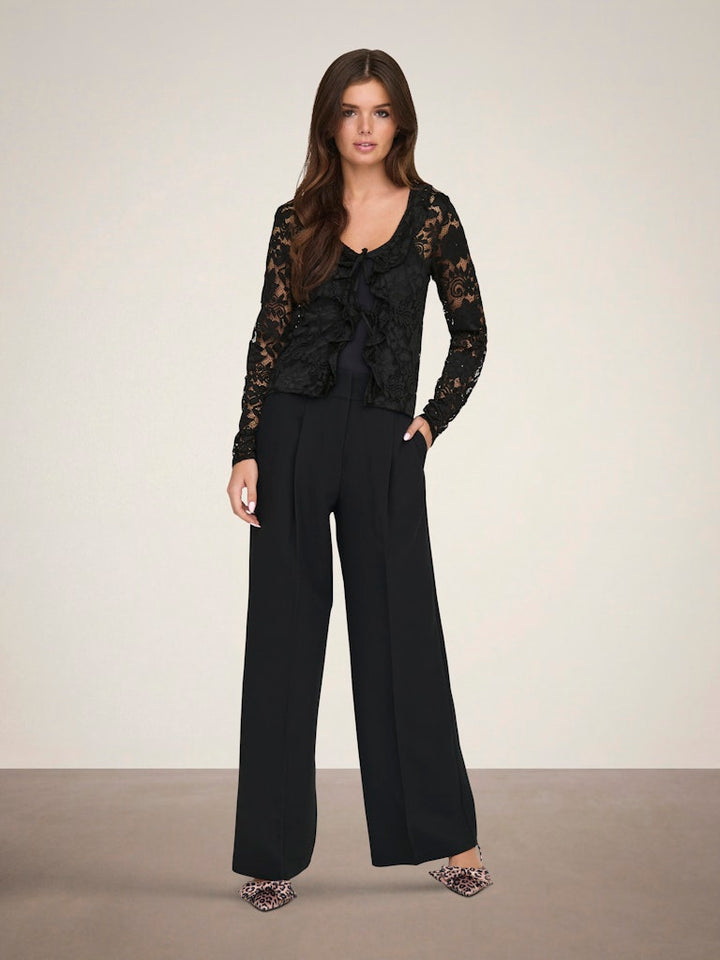 Jacqueline de Yong Noe vest gebreid zwart - dames
