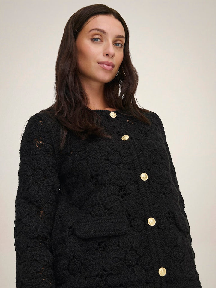 Jacqueline de Yong 15364952 Emilie vest gebreid zwart