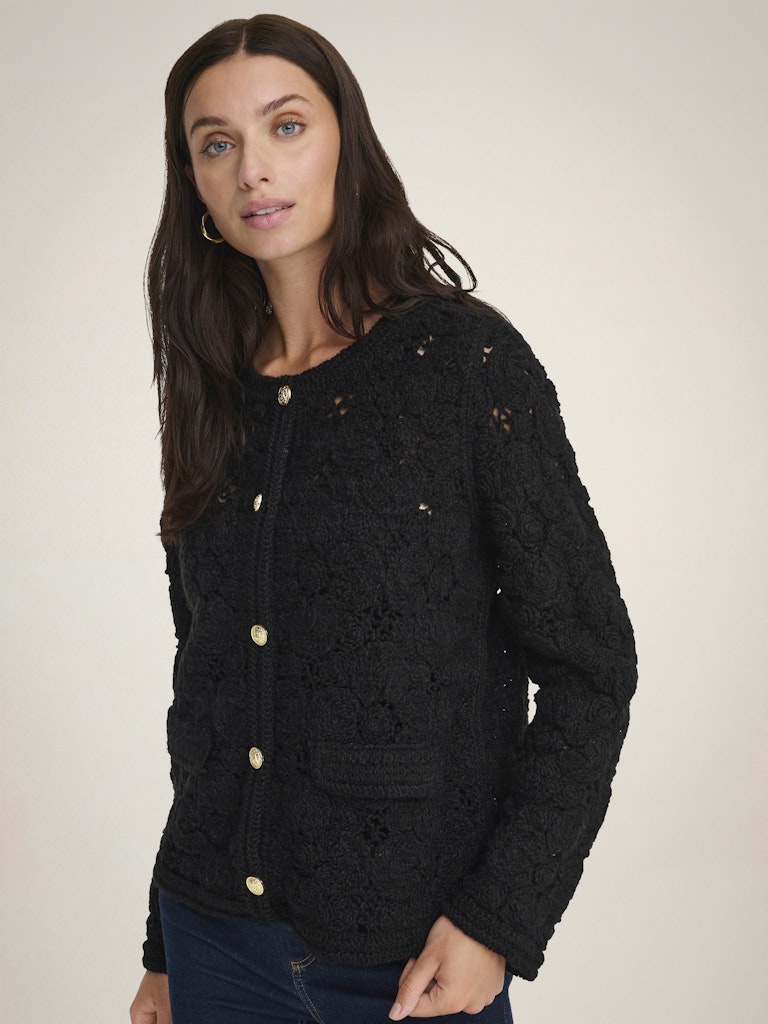 Jacqueline de Yong Emilie vest gebreid zwart – dames