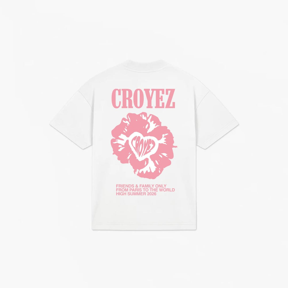 Croyez Flower And Heart T-Shirt wit – heren