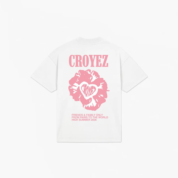 Croyez Flower And Heart T-Shirt wit – heren