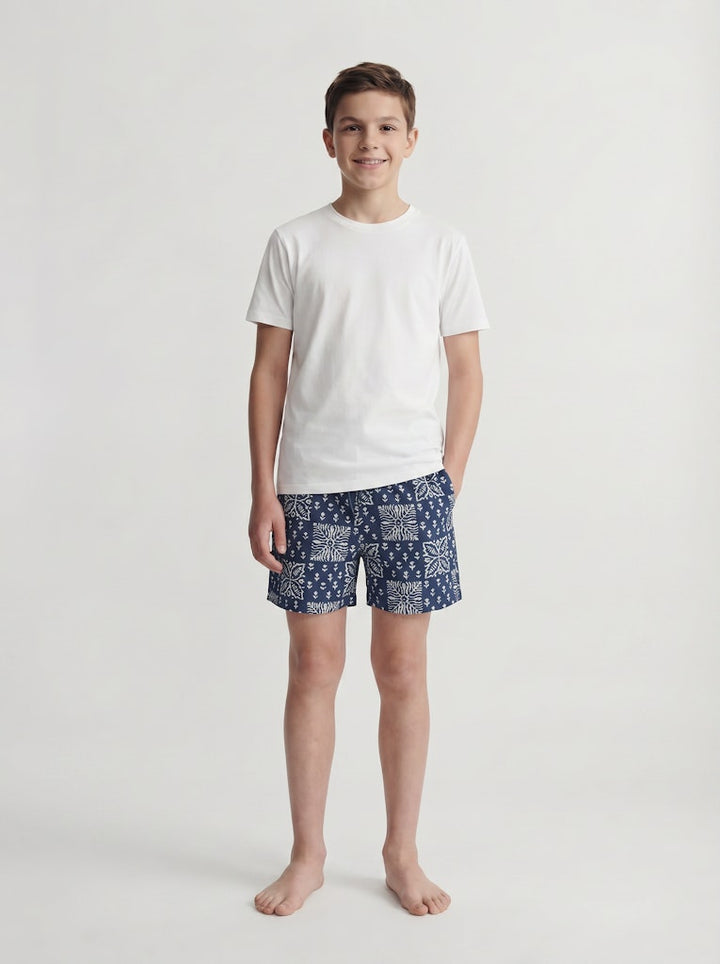 jack & jones kids 12291861 zwembroek jongens blauw dessin