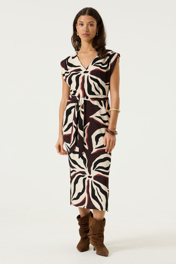 Garcia woman midi jurk ecru dessin – dames