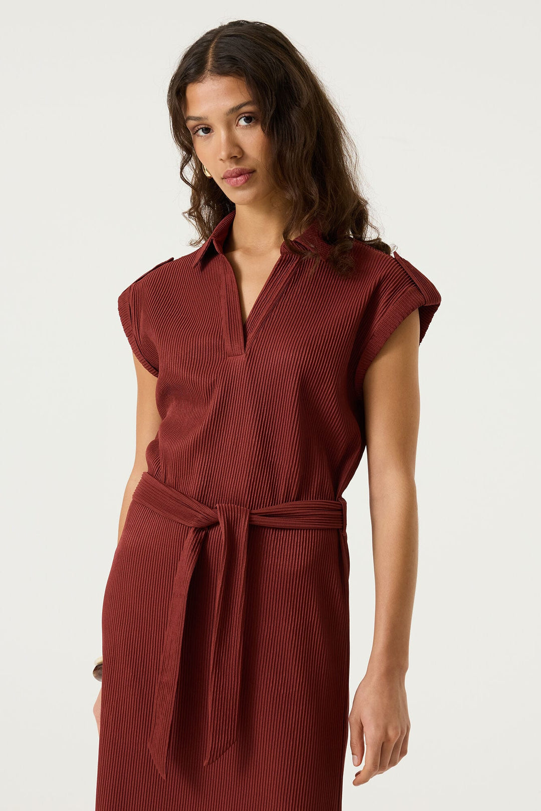 Garcia woman S260081 midi jurk brique – dames