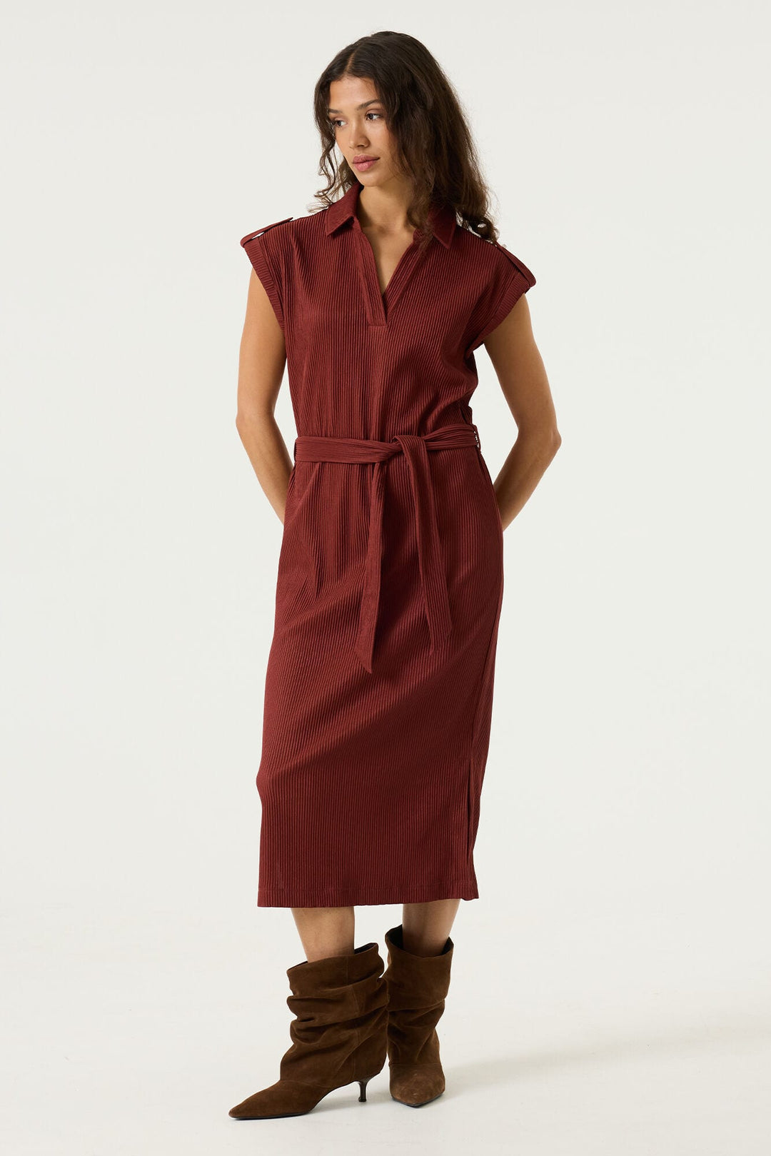 Garcia woman S260081 midi jurk brique – dames