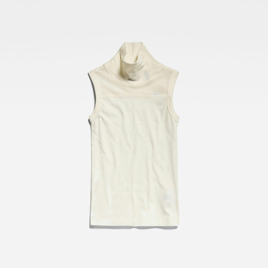 G-Star Fabric mix funnel tank top ecru – dames