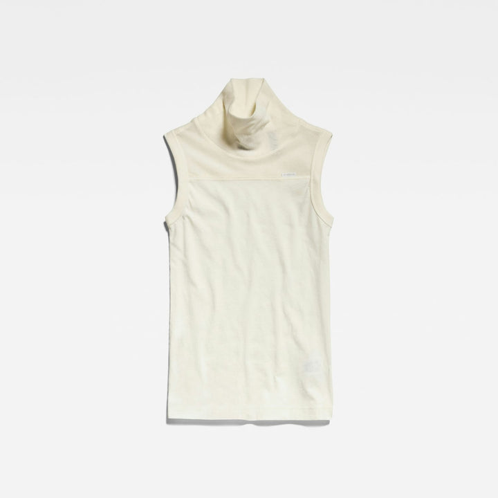 G-Star Fabric mix funnel tank top ecru – dames