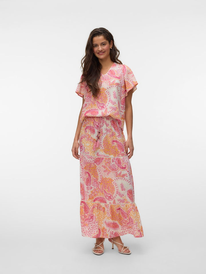 VERO MODA 10344759 Nina maxi rok – dames - Roze Dessin
